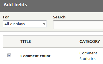 Comment count field