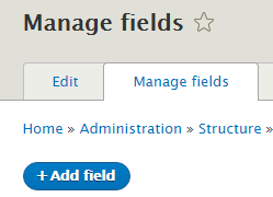 Manage fields tab