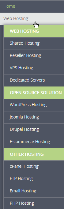 Web hosting category