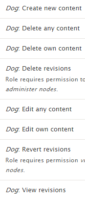 Dog permissions